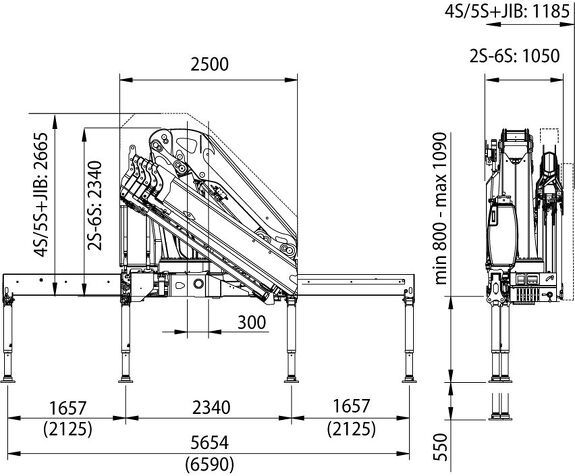 Габаритные размеры КМУ Effer 265